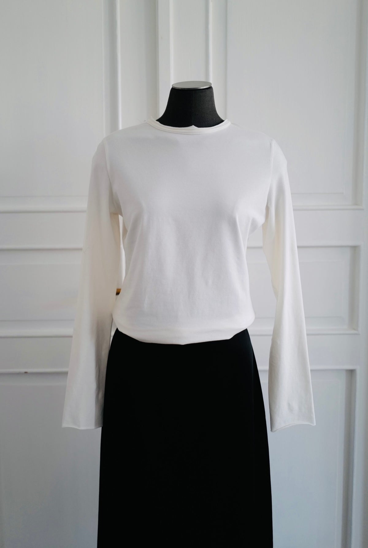 Organic Cotton Slim Long-Sleeve WHITE