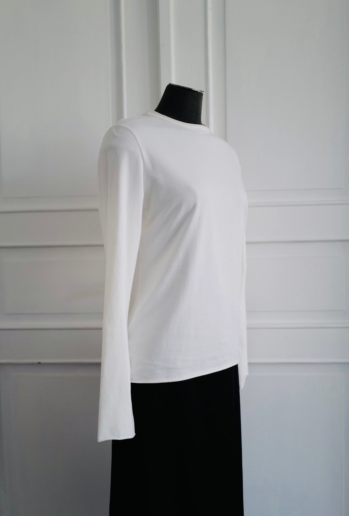 Organic Cotton Slim Long-Sleeve WHITE