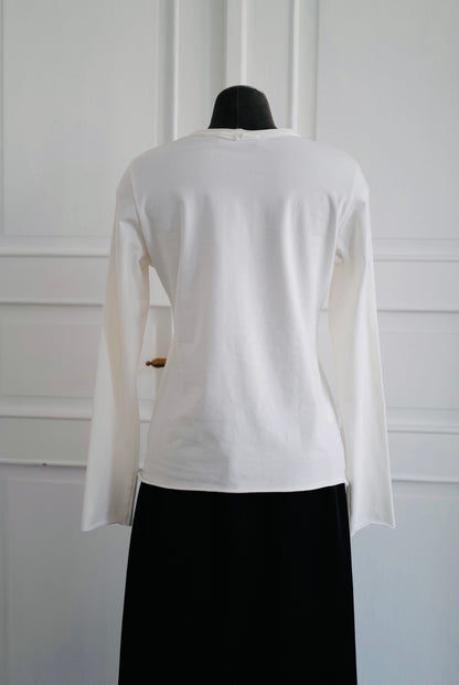 Organic Cotton Slim Long-Sleeve WHITE