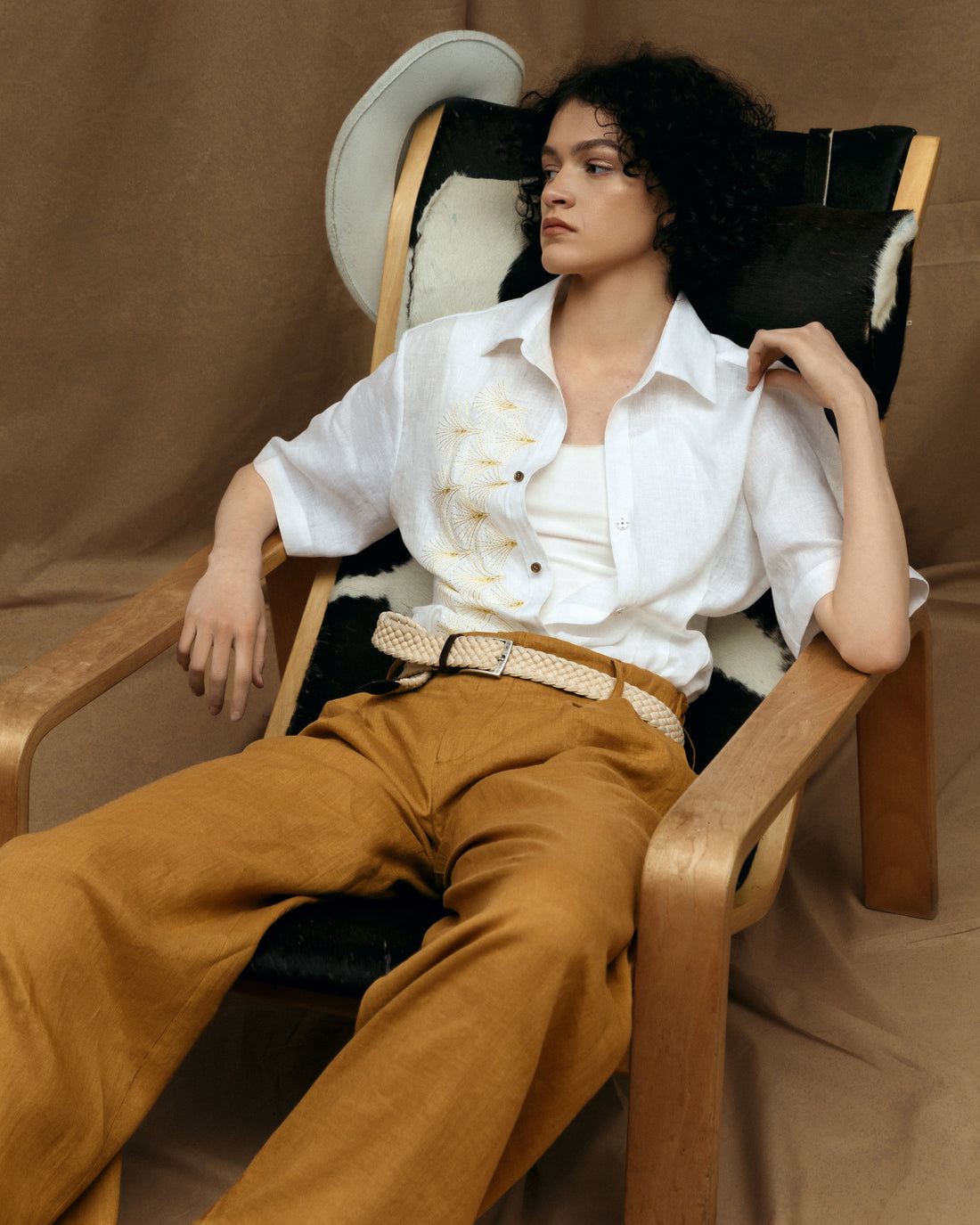 Linen ART-DECO SHIRT SS24 (Last item)