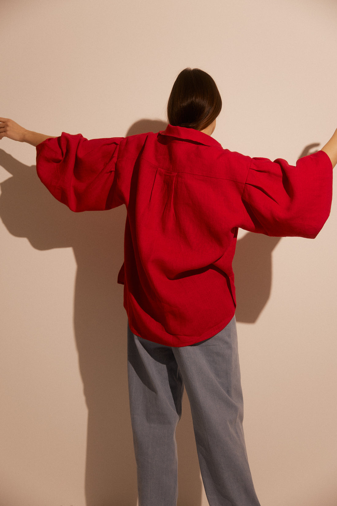 Linen Shirt MONACO in Red SS26