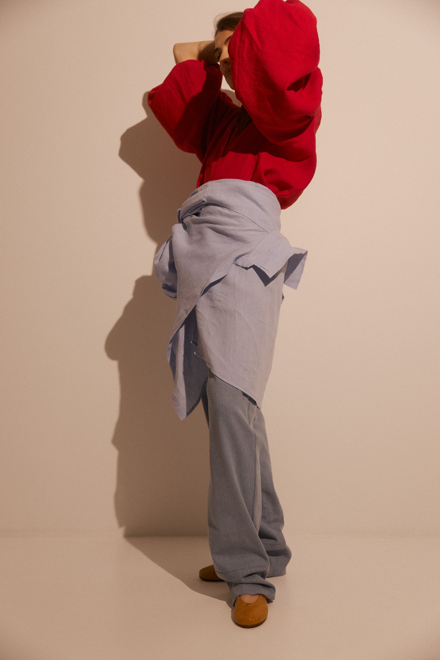 Linen Shirt MONACO in Red SS26