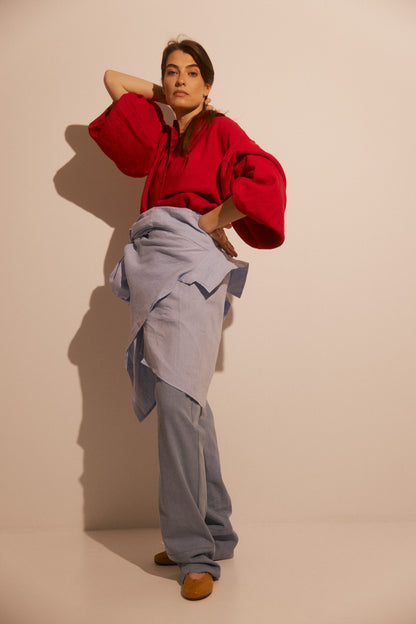 Linen Shirt MONACO in Red SS26