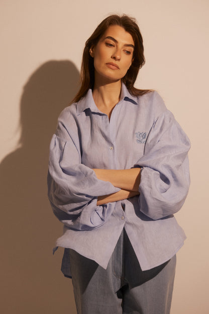 Linen Shirt MONACO in Blue SS26