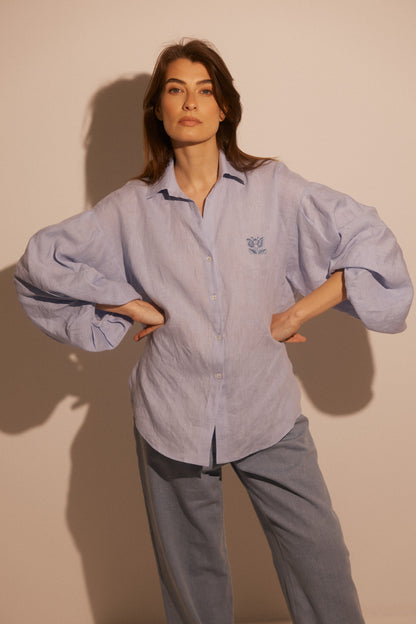 Linen Shirt MONACO in Blue SS26