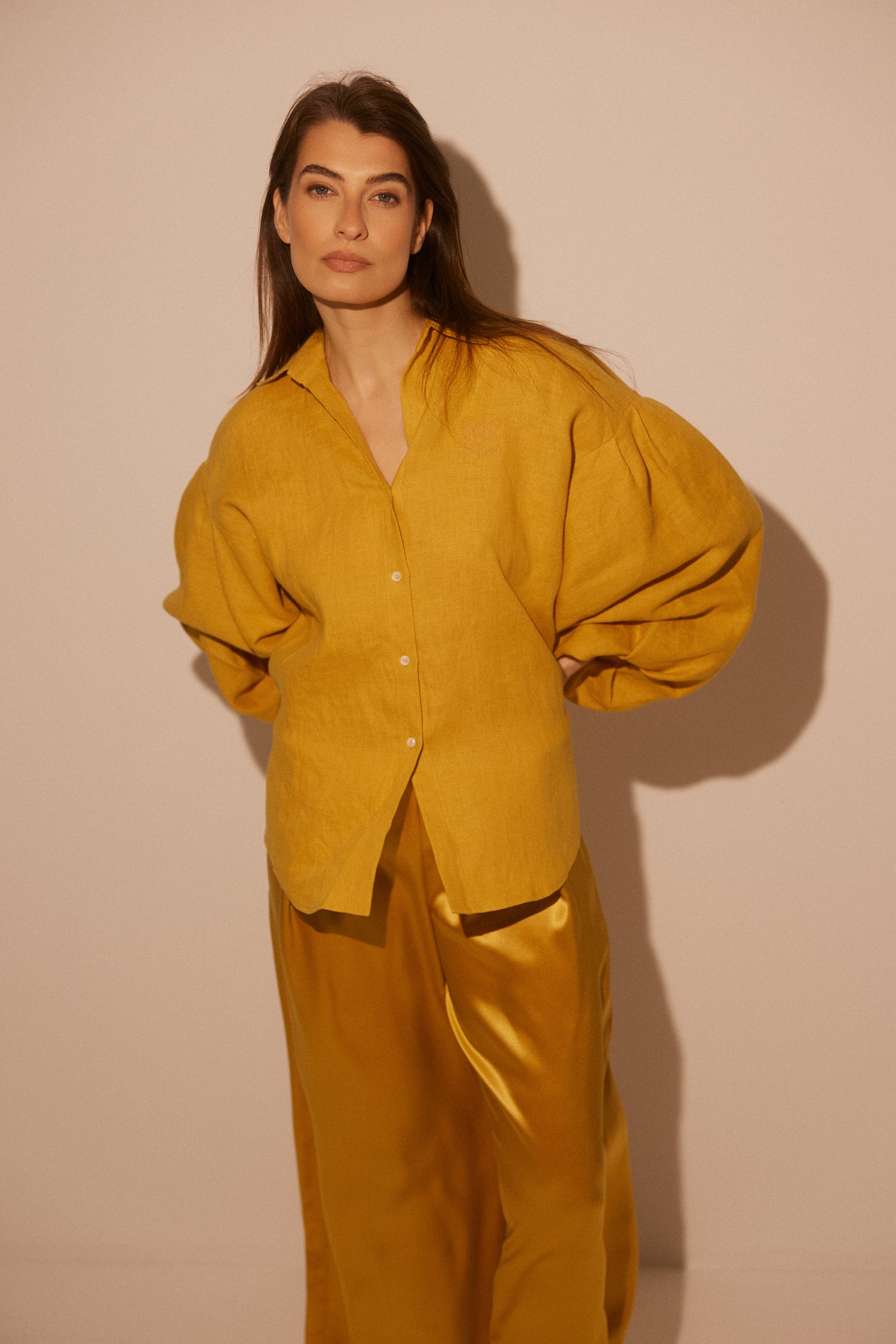 Linen Shirt MONACO in Yellow Gold SS26