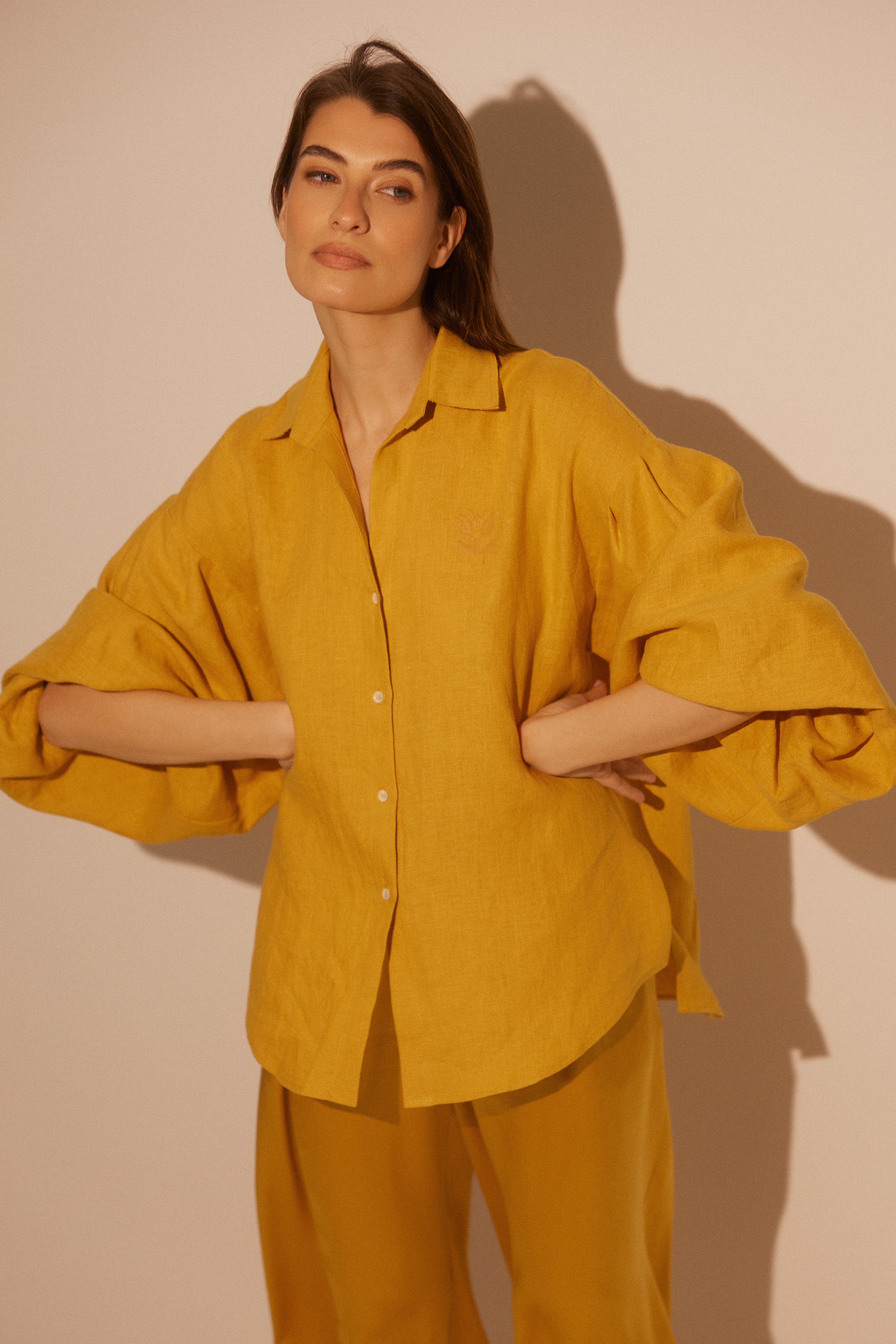 Linen Shirt MONACO in Yellow Gold SS26