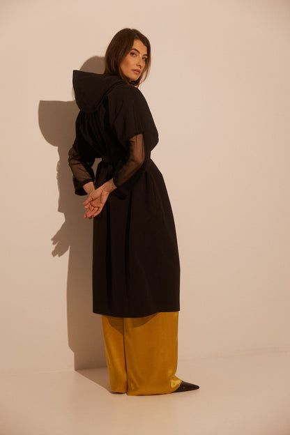 Waterproof sporty trench with detachable hood SS26