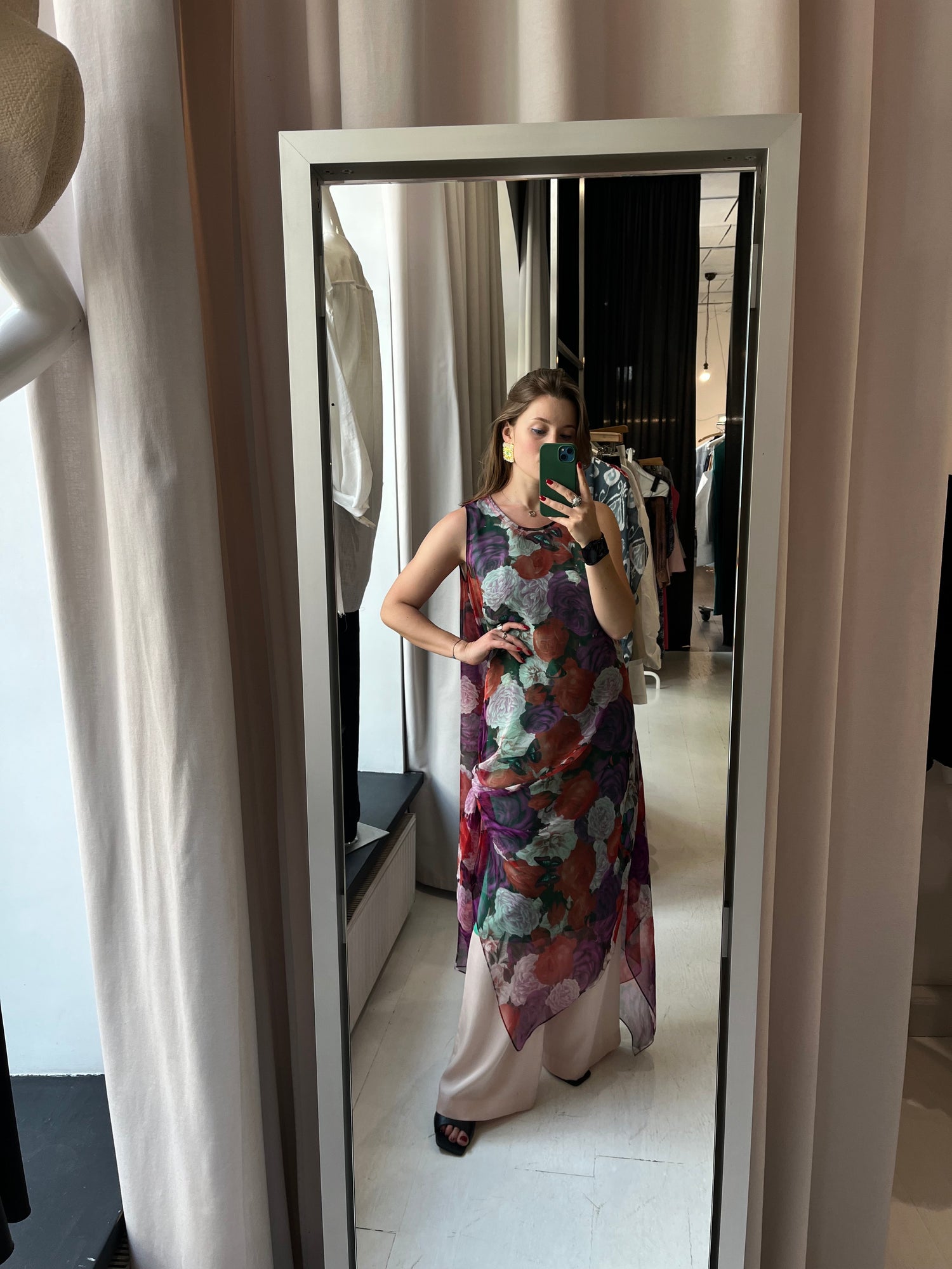 Silk Chiffon Floral Tunic Dress