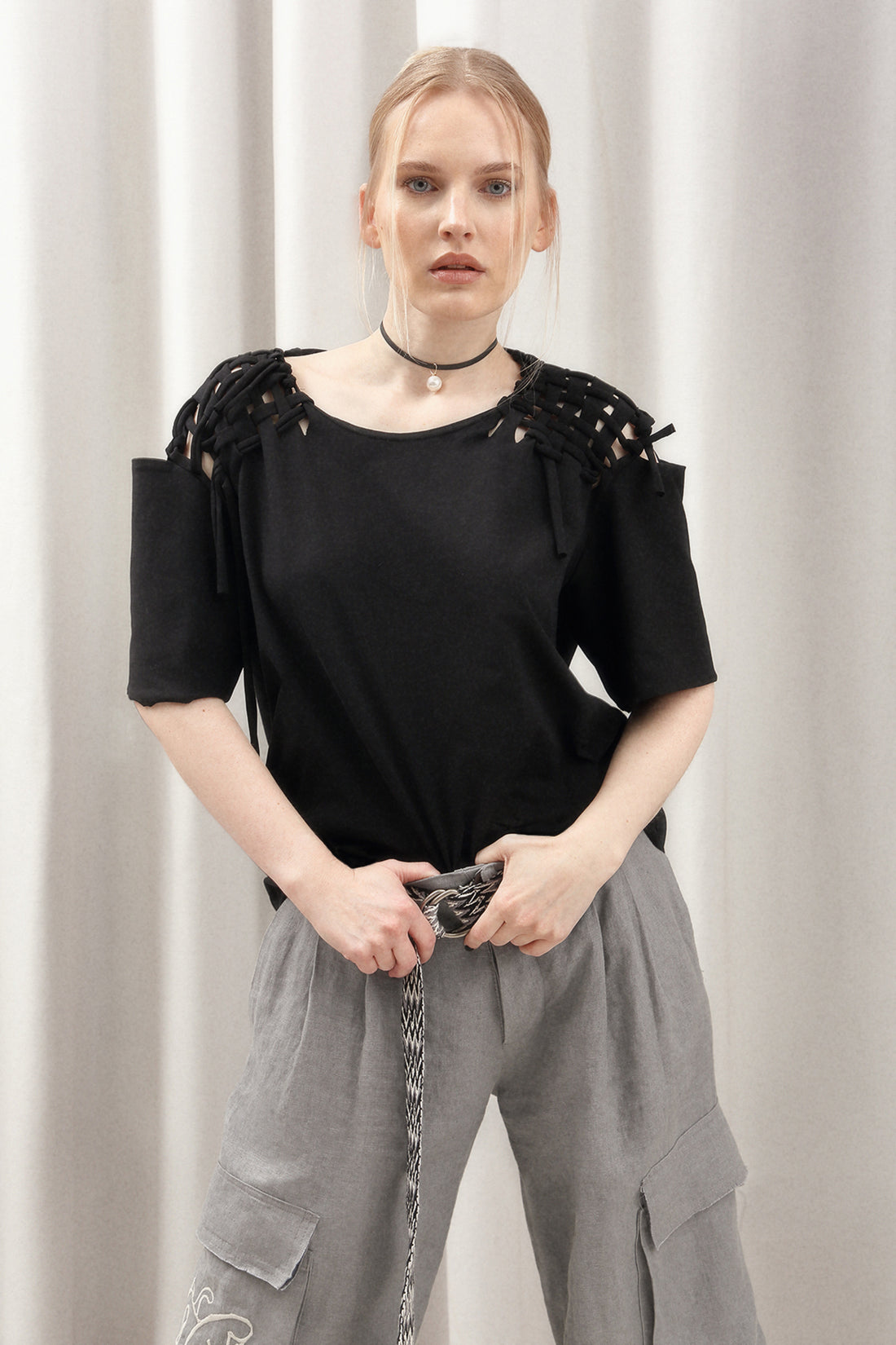 Organic cotton Macrame top (Last Item in white colour)