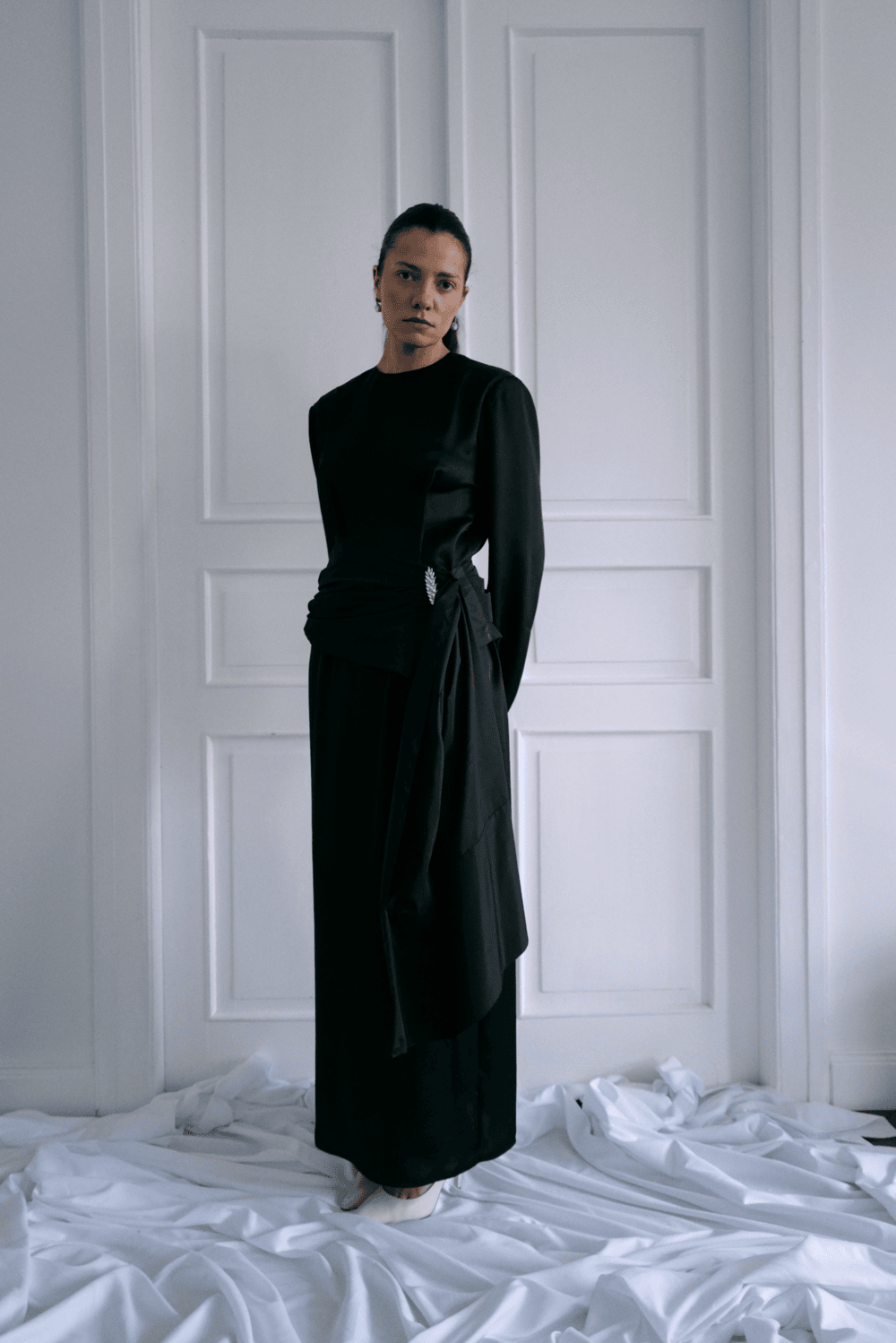 Silk Maxi Dress DALIDA in Black