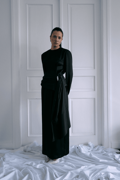 Silk Maxi Dress DALIDA in Black