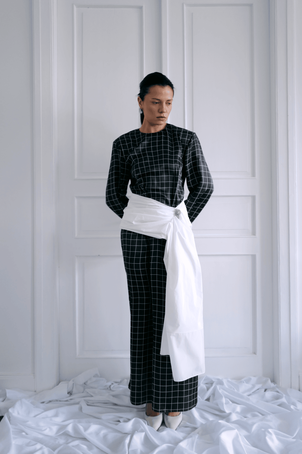 Maxi Silk Dress DALIDA in Graphite Grey