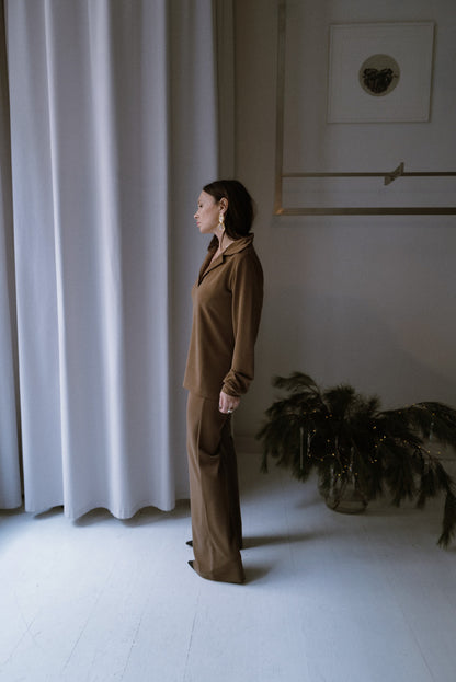 Suede-Touch Cupro POLO TOP  NY collection