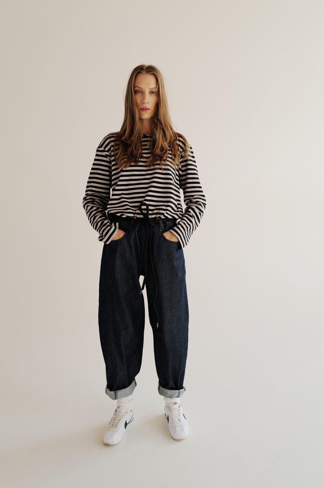 Balloon High Rise Barrel Leg Jeans