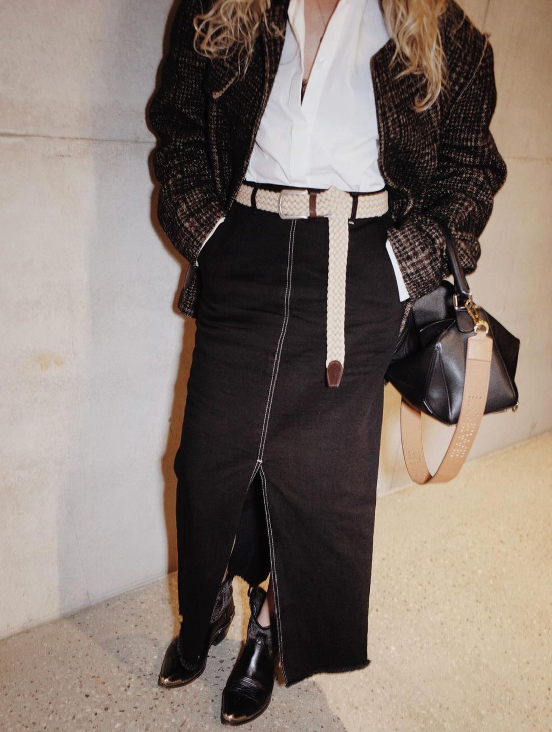 Midi Black Denim Skirt (Last Item)