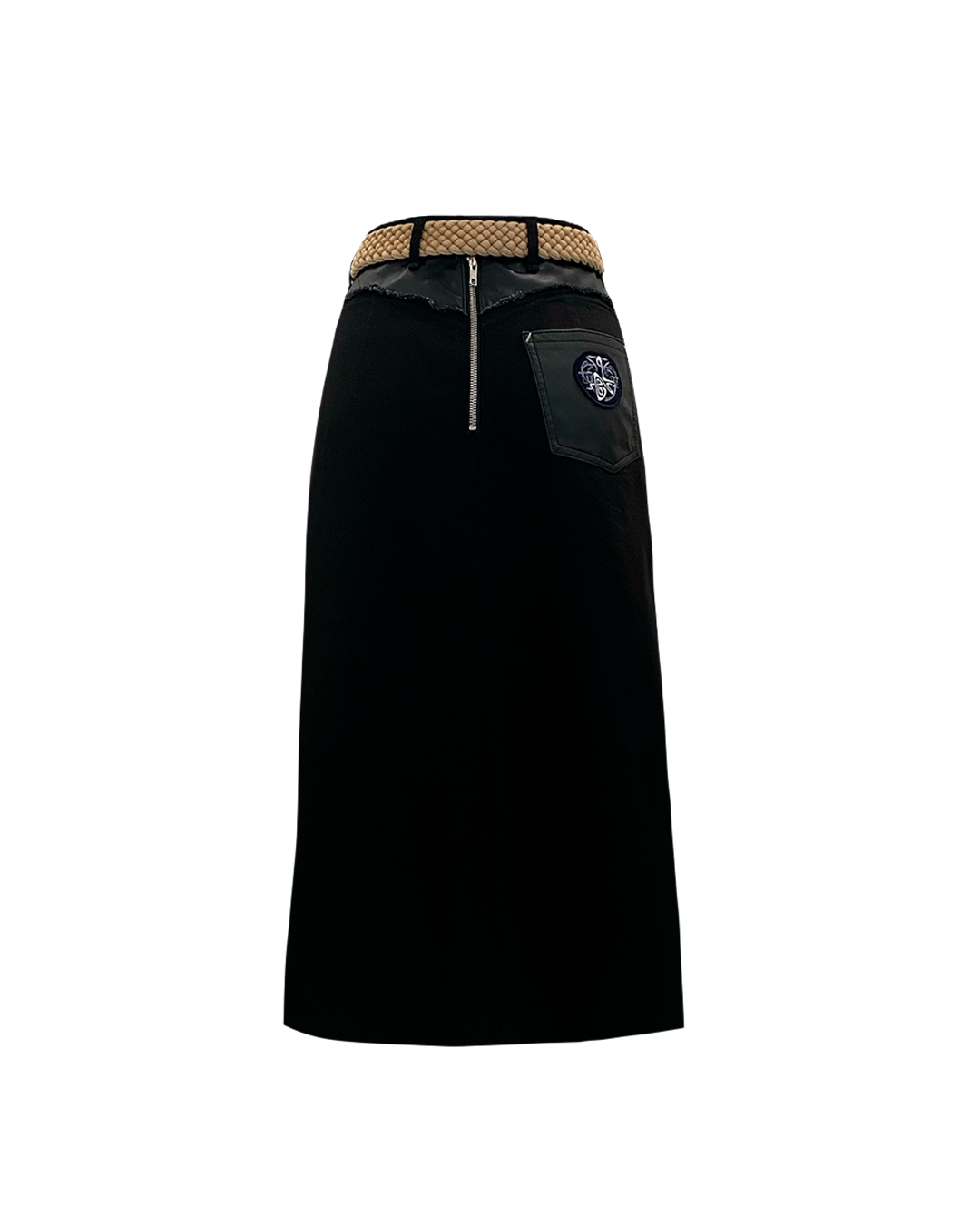 Midi Black Denim Skirt