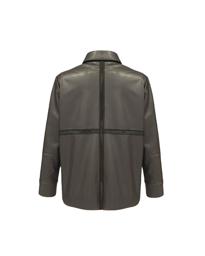 BROWN ECO-LEATHER JACKET AW23/24