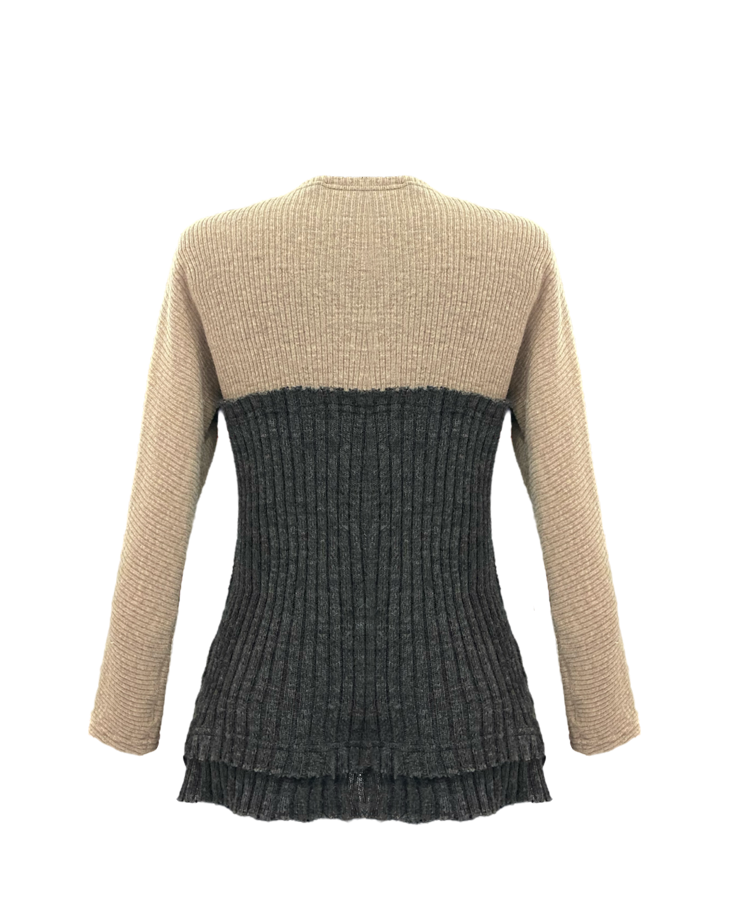 GREY TOP WITH BEIGE LONG SLEEVES (Last item)