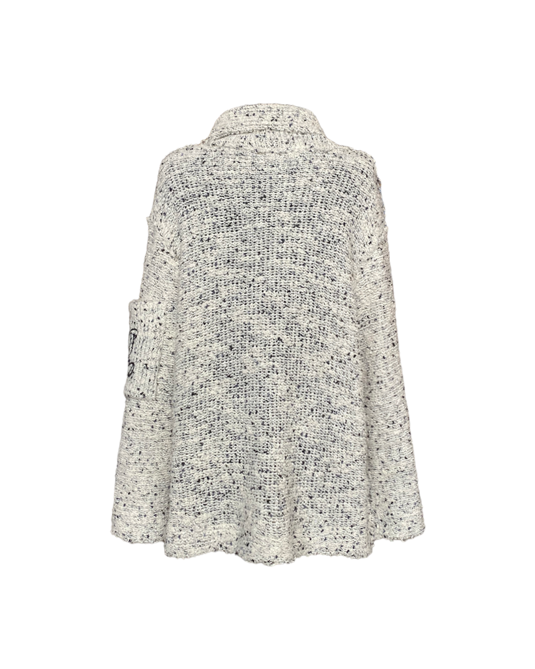 BLACK AND WHITE BOUCLE JUMPER WITH POCKET AW23/24