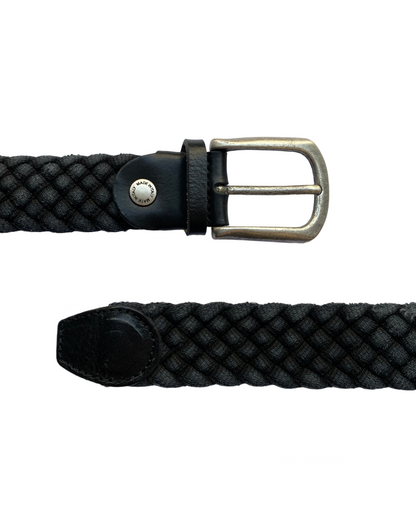 BRAIDED ROPE BELT IN BLACK COLOUR