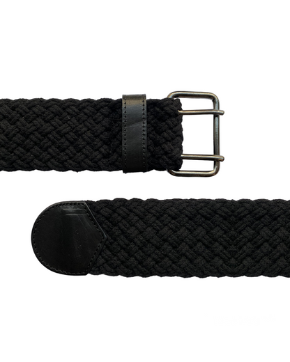 WIDE BRAIDED ROPE BELT IN BLACK COLOUR