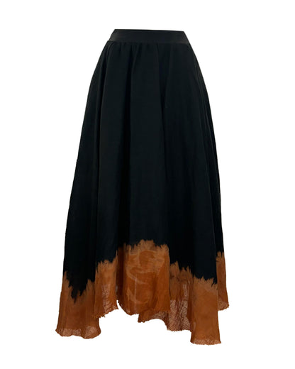 Linen Batik  Midi Skirt VOLCANO FW24