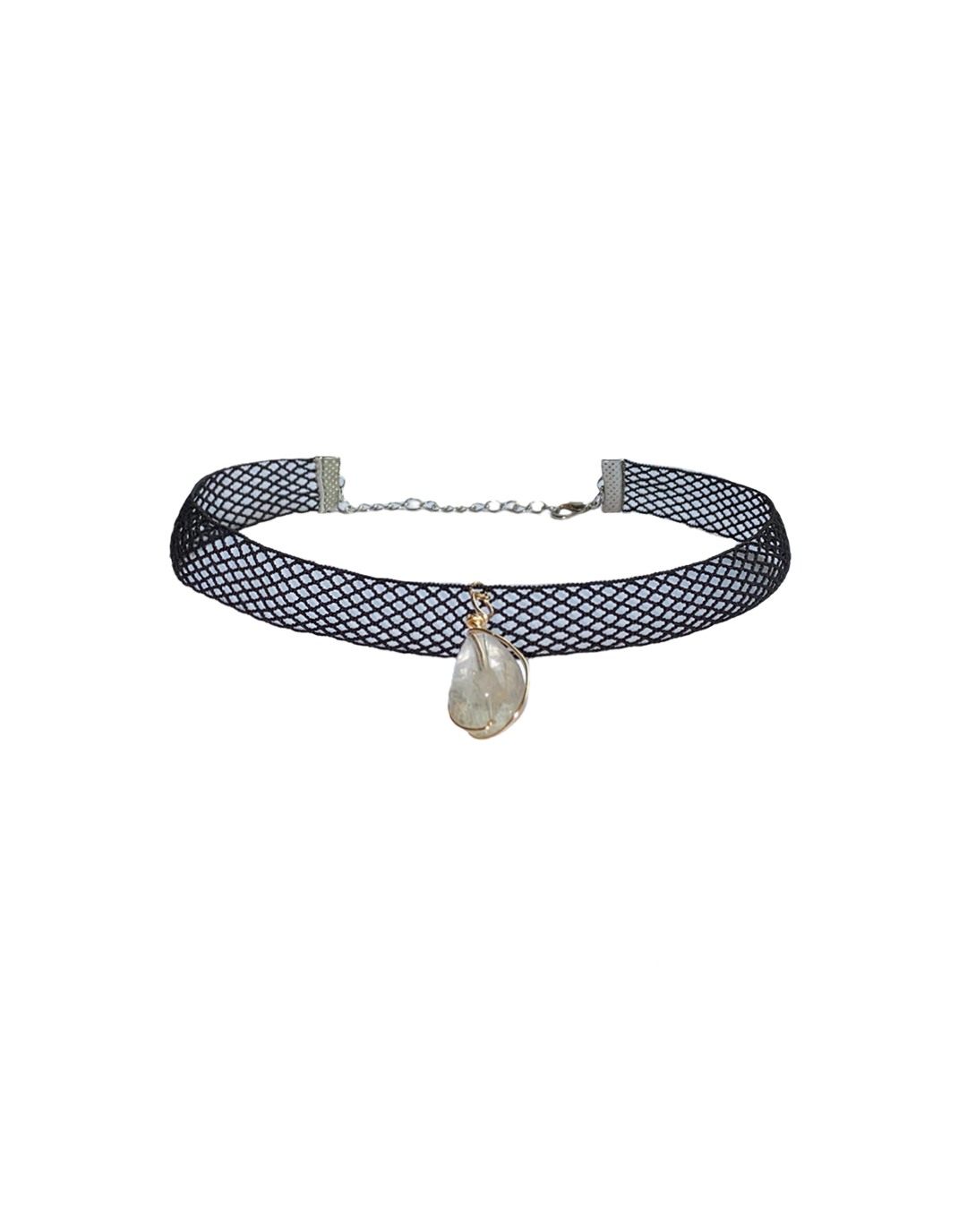 NET CHOCKER WITH CRYSTAL STONE DETAIL