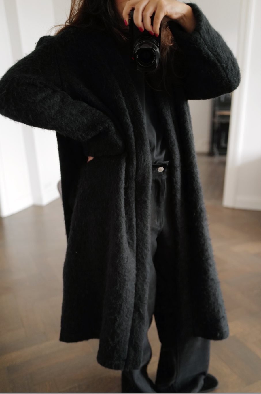 Alpaca Wool Fluffy Coat-Cape VICTORIA(Last item)