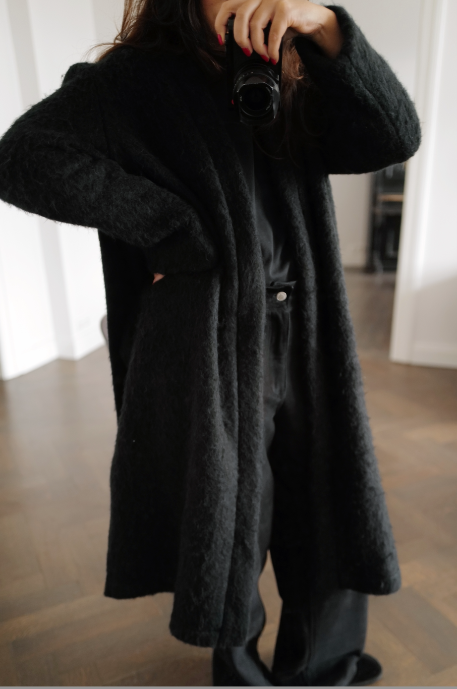 Alpaca- Wool Fluffy Coat-Cape VIKTORIA (Last item)