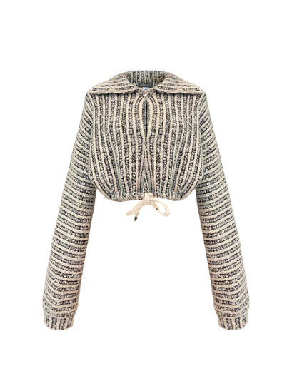 CROPPED JUMPER WITH STRIPES AW23/24