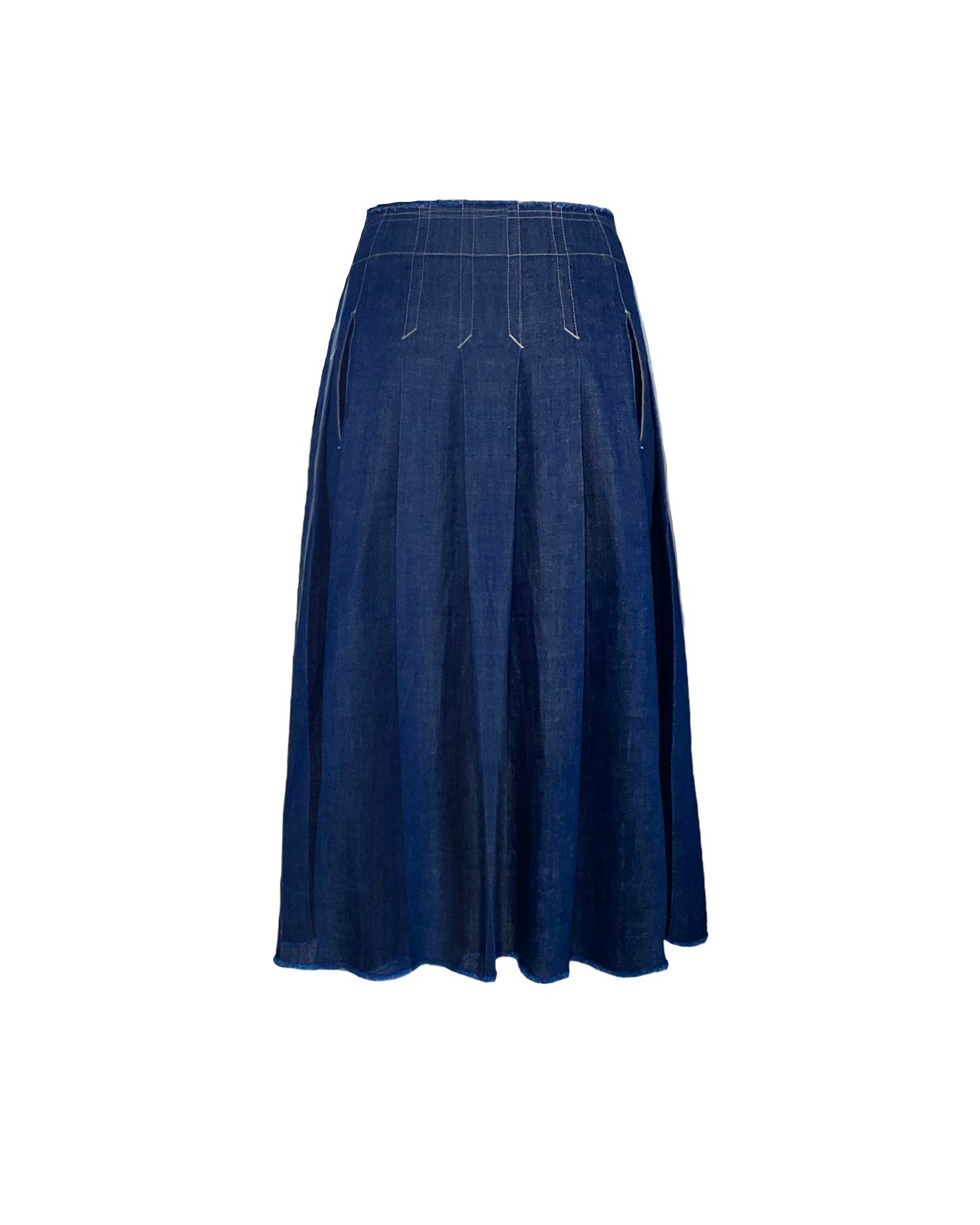 Denim Kilt Style MIDI SKIRT – Studio ANNA LED Denim Kilt Style MIDI SKIRT – Studio ANNA LED