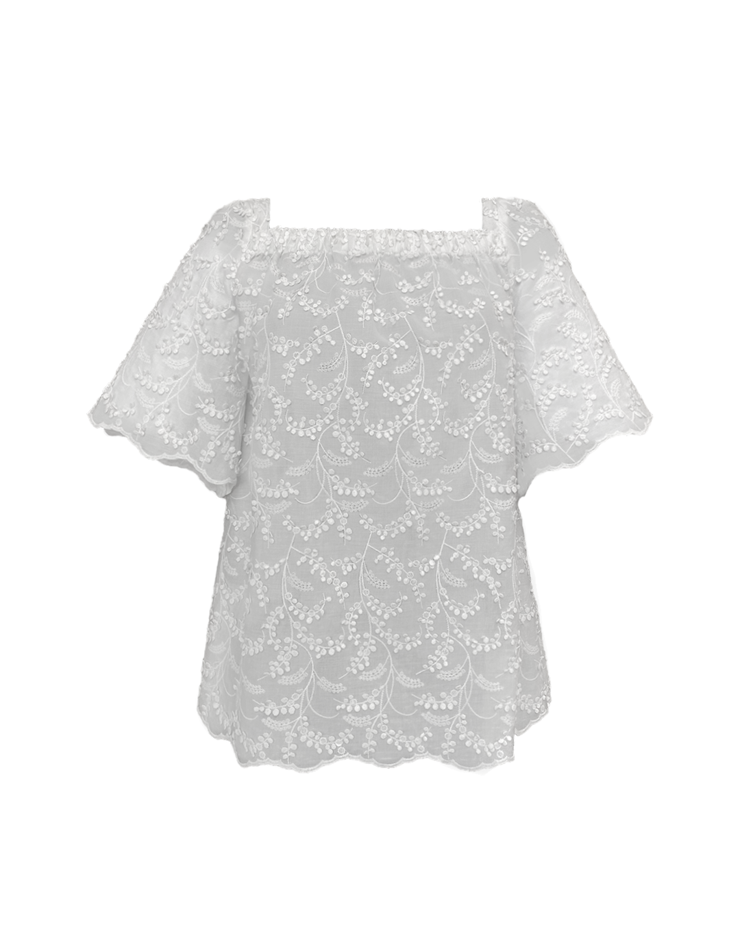 WHITE EMBROIDERED TOP RESORT