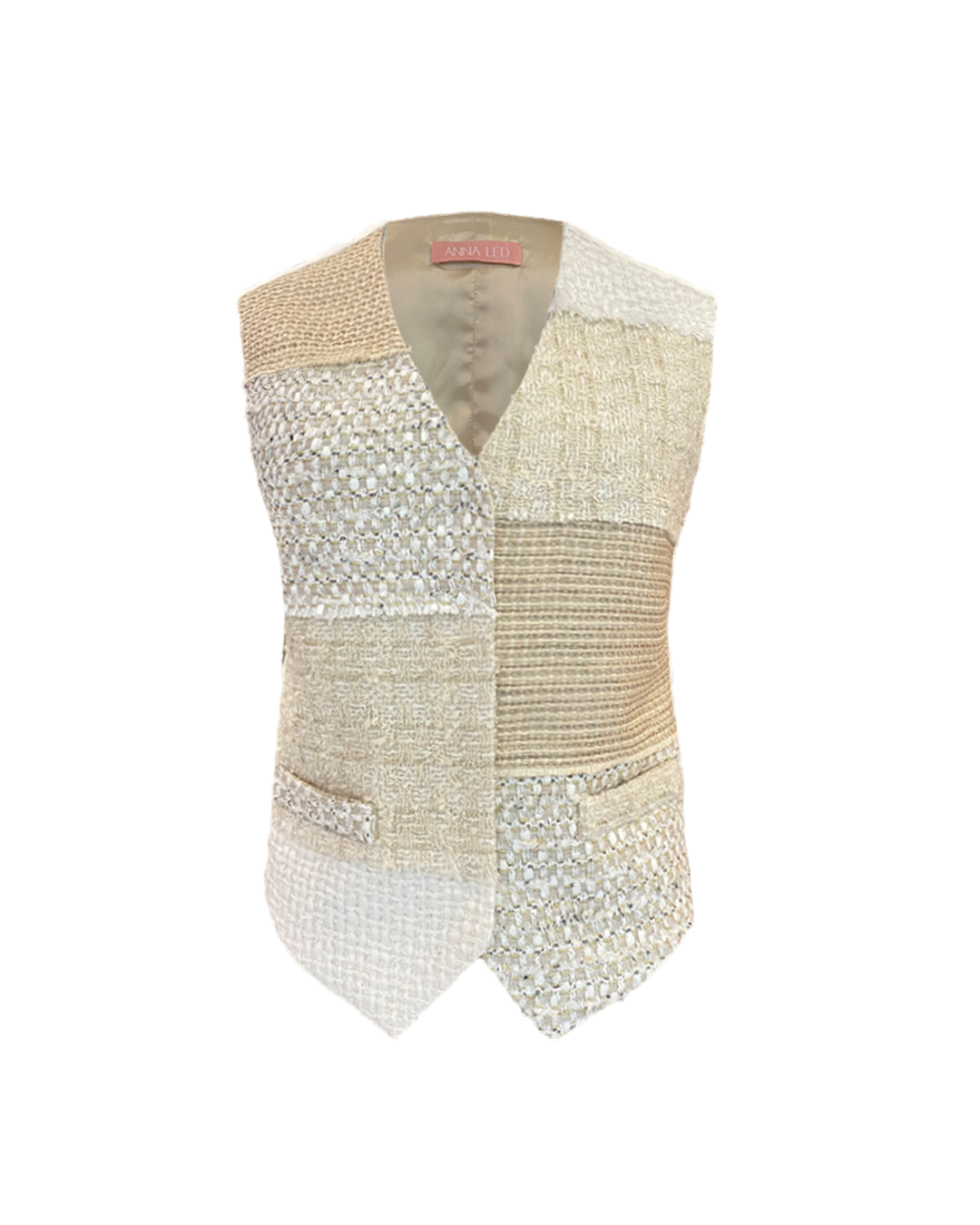 BEIGE PATCHWORK VEST AW23/24 - SOLD OUT