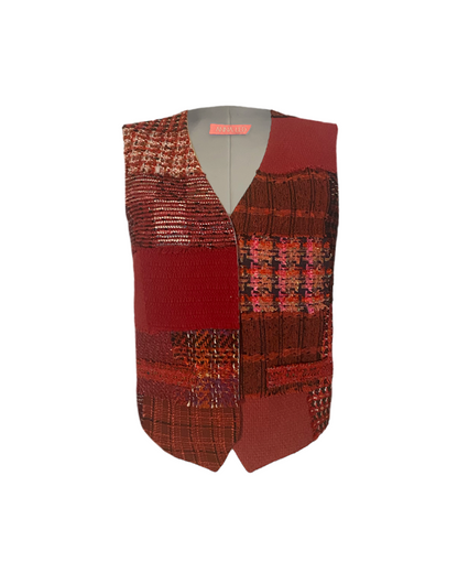 RED PATCHWORK VEST