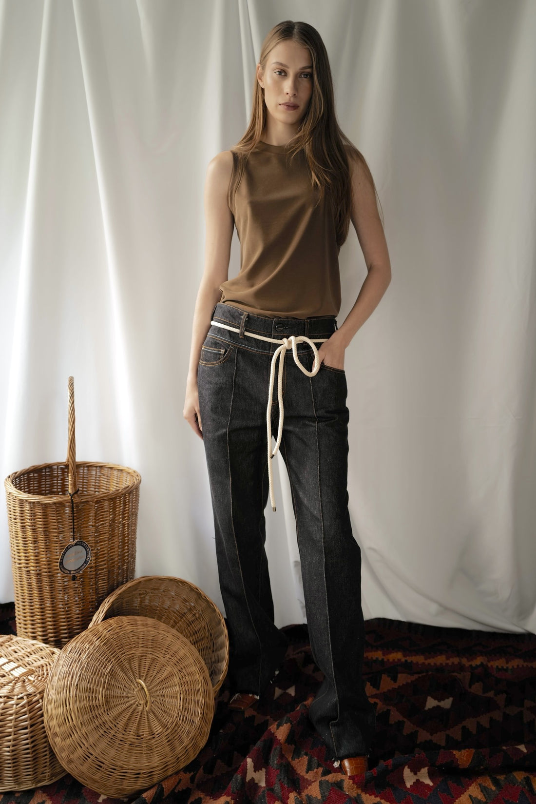 Raw Denim Crease-Front Jeans AW25