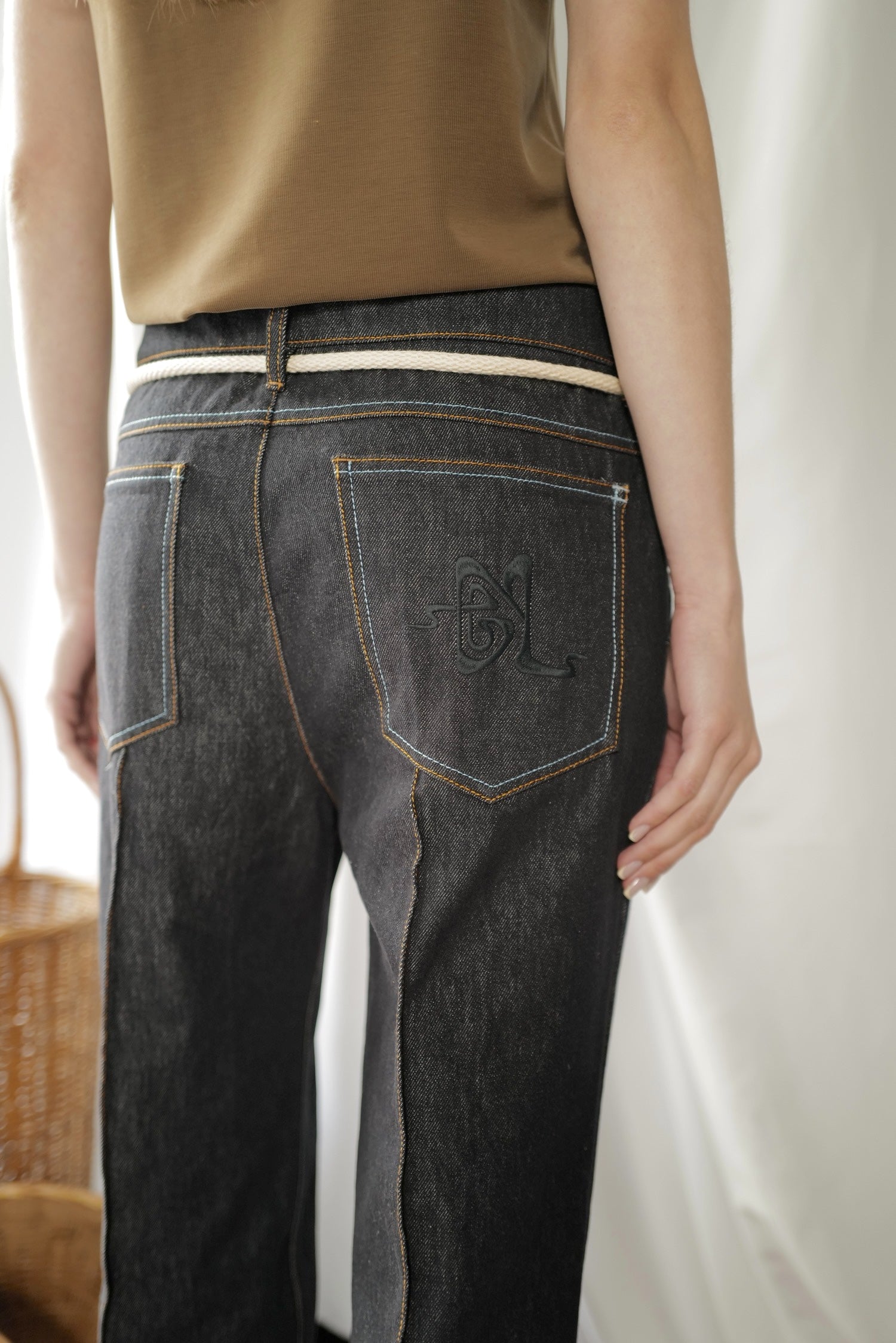Raw Denim Crease-Front Jeans AW25