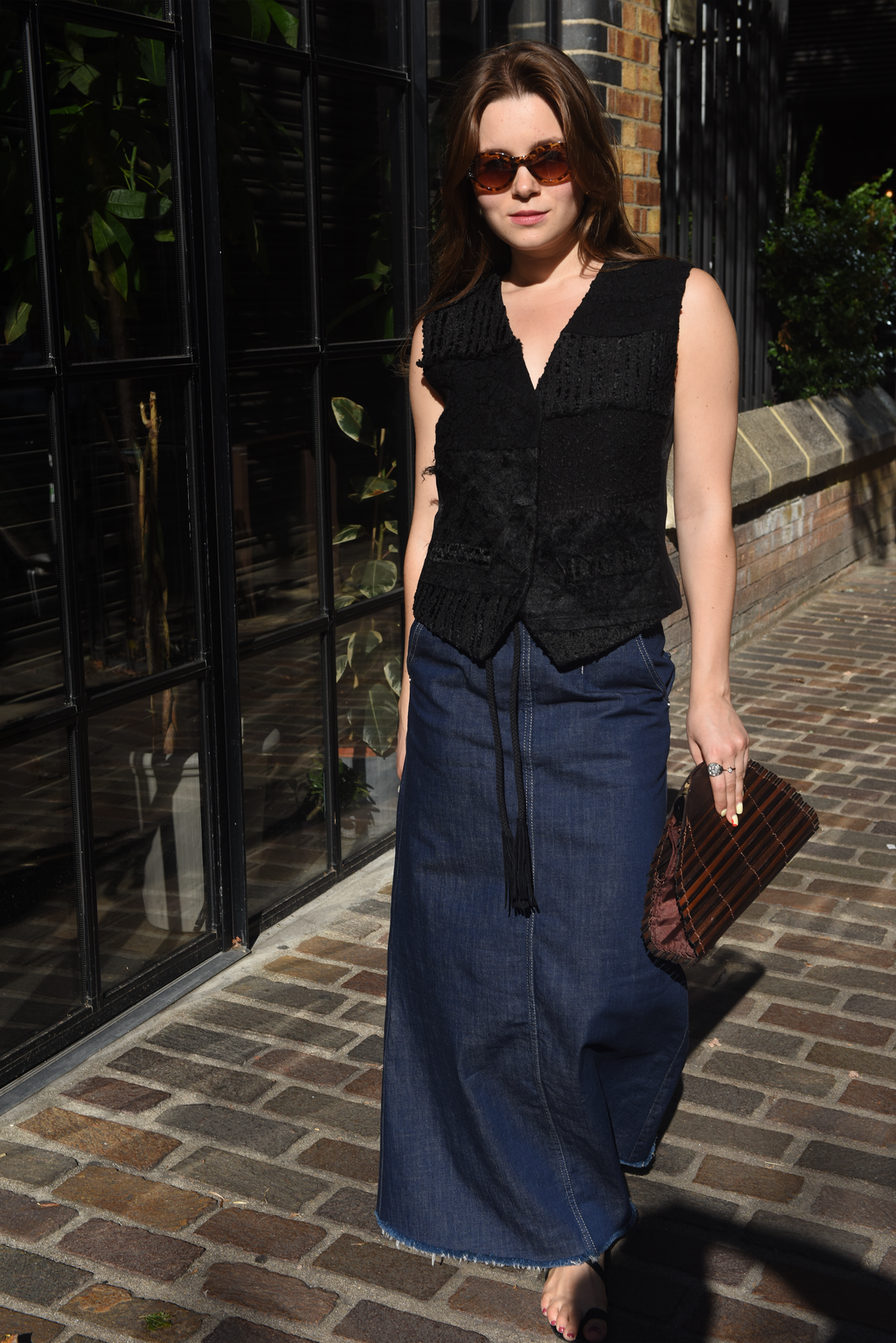 Unique Handmade Tweed Patchwork Vest BLACK