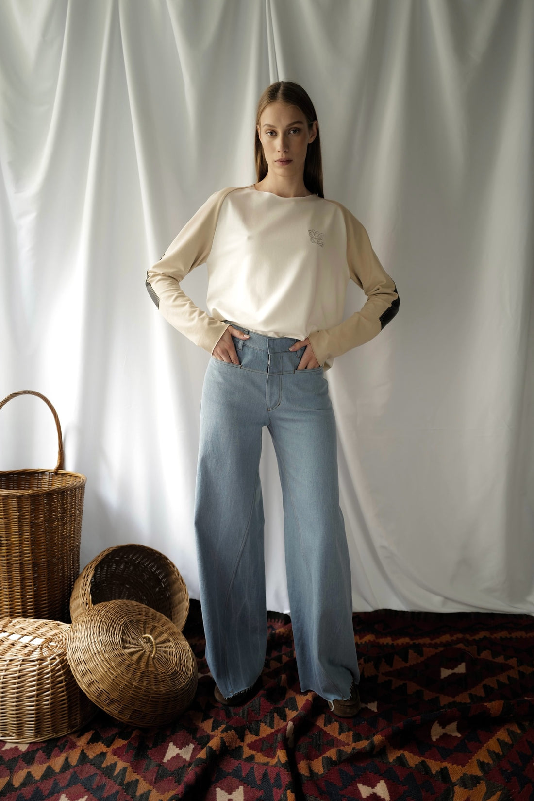 Light Blue Denim Jeans Palazzo