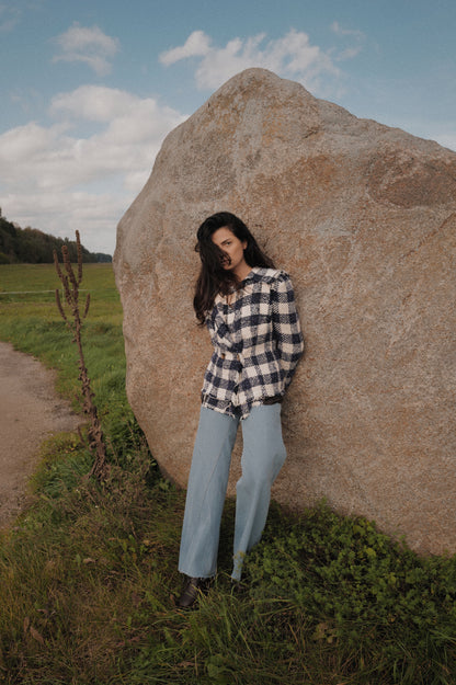 Gingham Tweed Tailored Jacket AW 25
