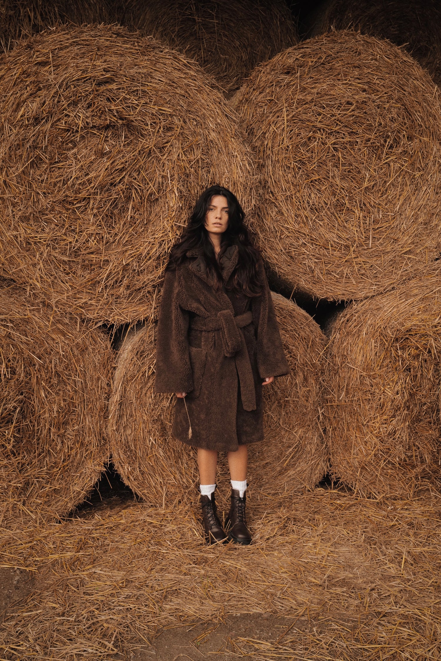 Wool/Silk Teddy Robe Style Coat AW25