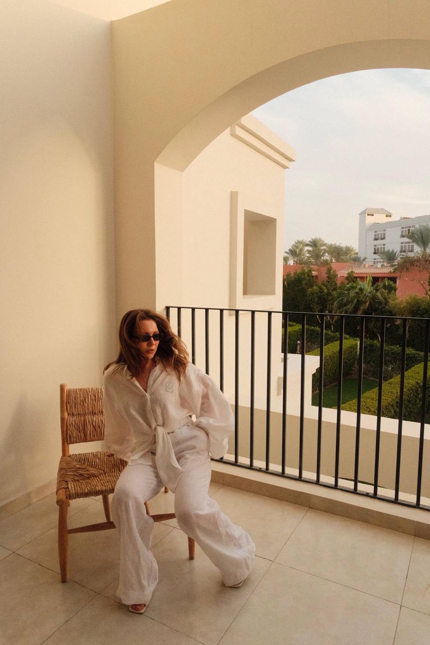 Linen Shirt-Tunic IRIS  WHITE