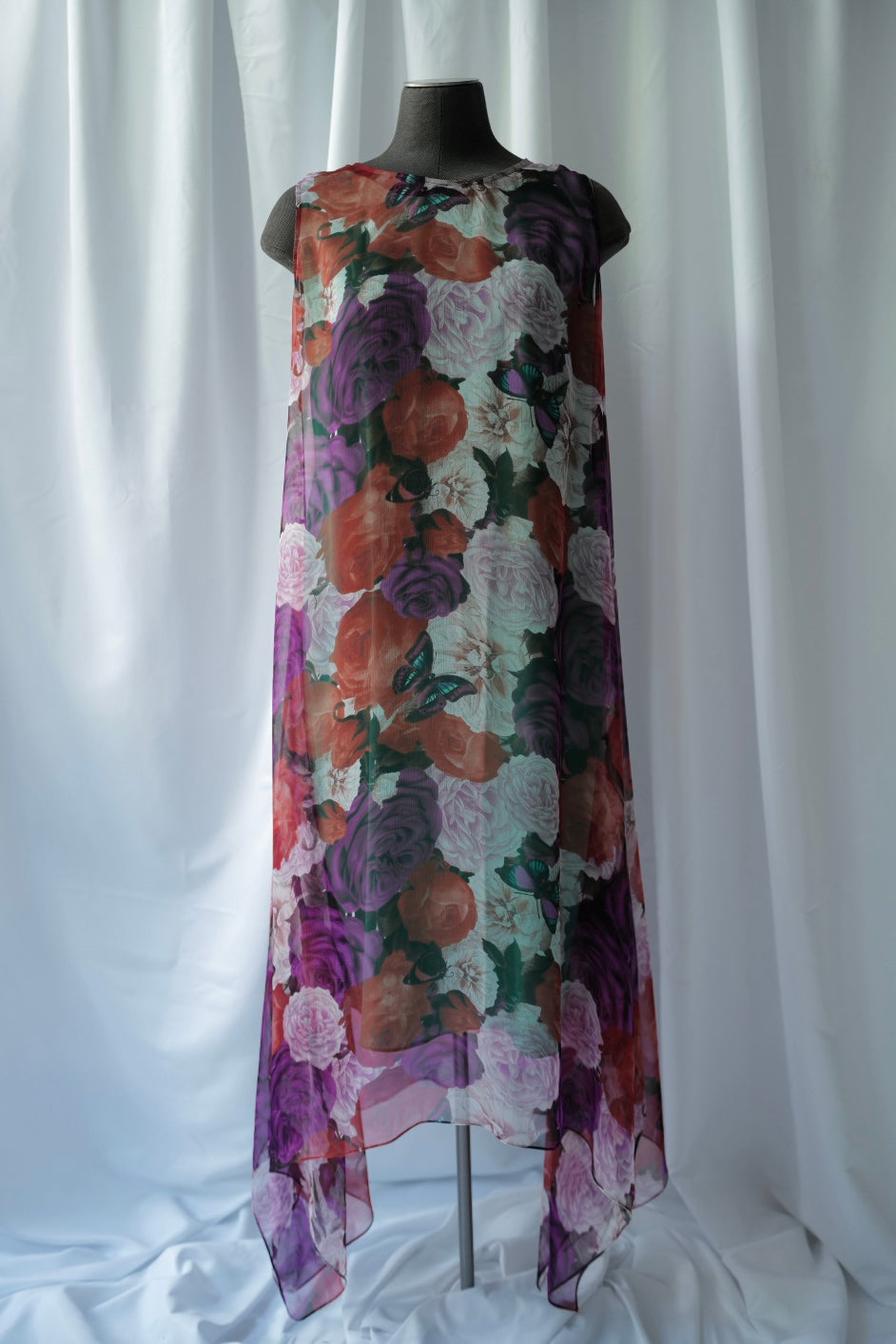 Silk Chiffon Floral Tunic Dress