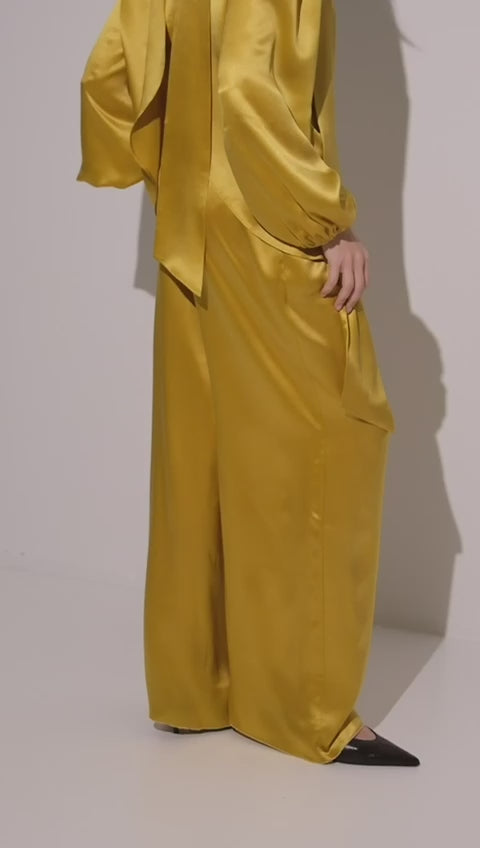 Silk Blouse With Open Back and Collar-Scarf ROMA SS26