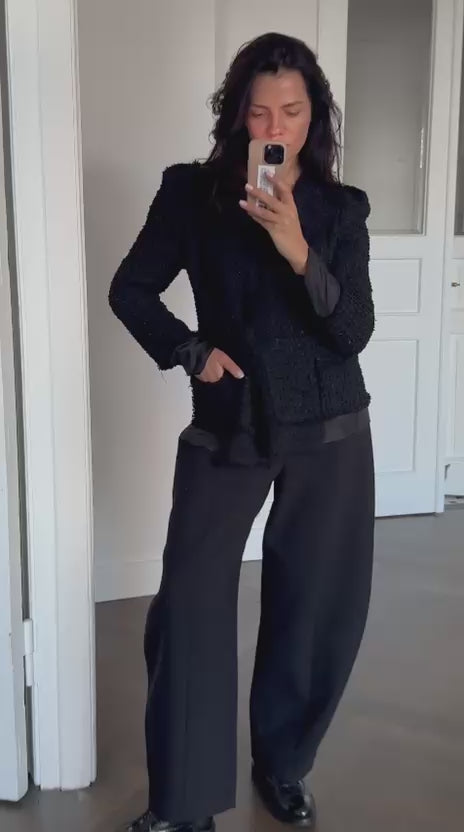 Silk/Cotton Double- Breasted Tweed Blazer AW25