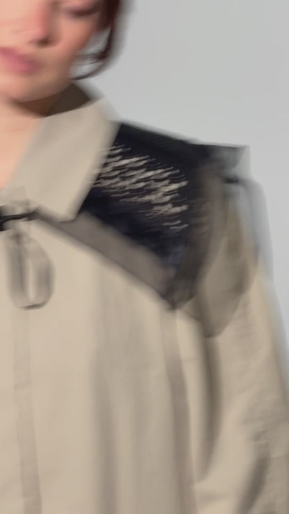 Hand Made Patchwork Collar SS26  In Black