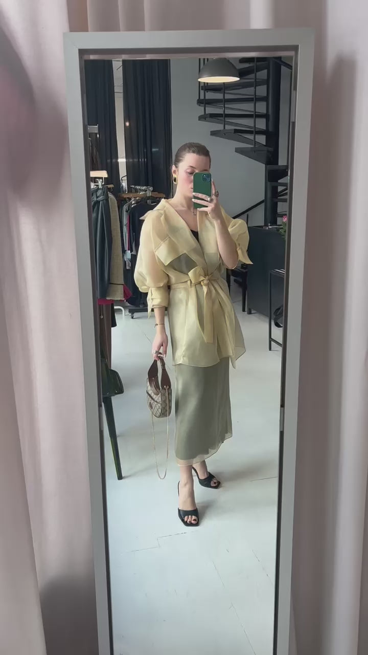 Silk Organza Midi Skirt SS25