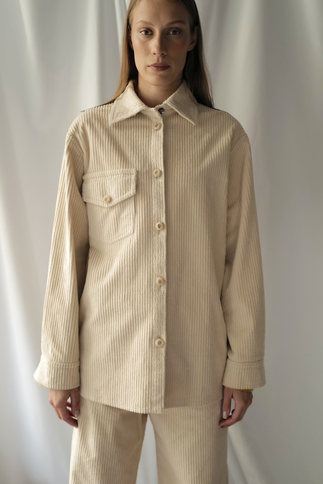 Wide Corduroy Shirt SAND AW25
