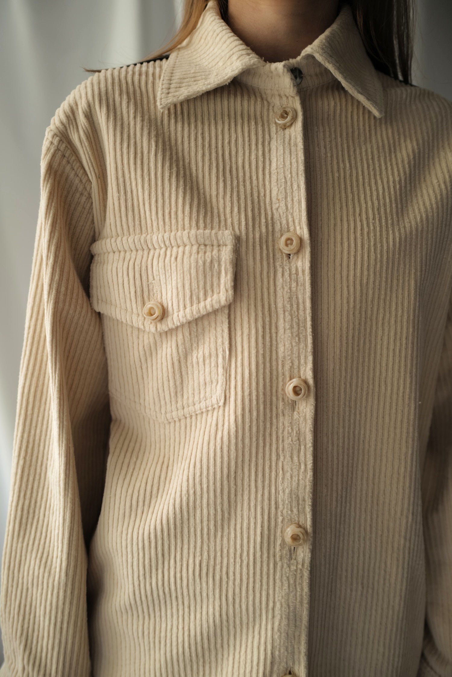Wide Corduroy Shirt SAND AW25