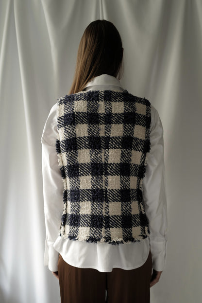Gingham Tweed Vest AW25